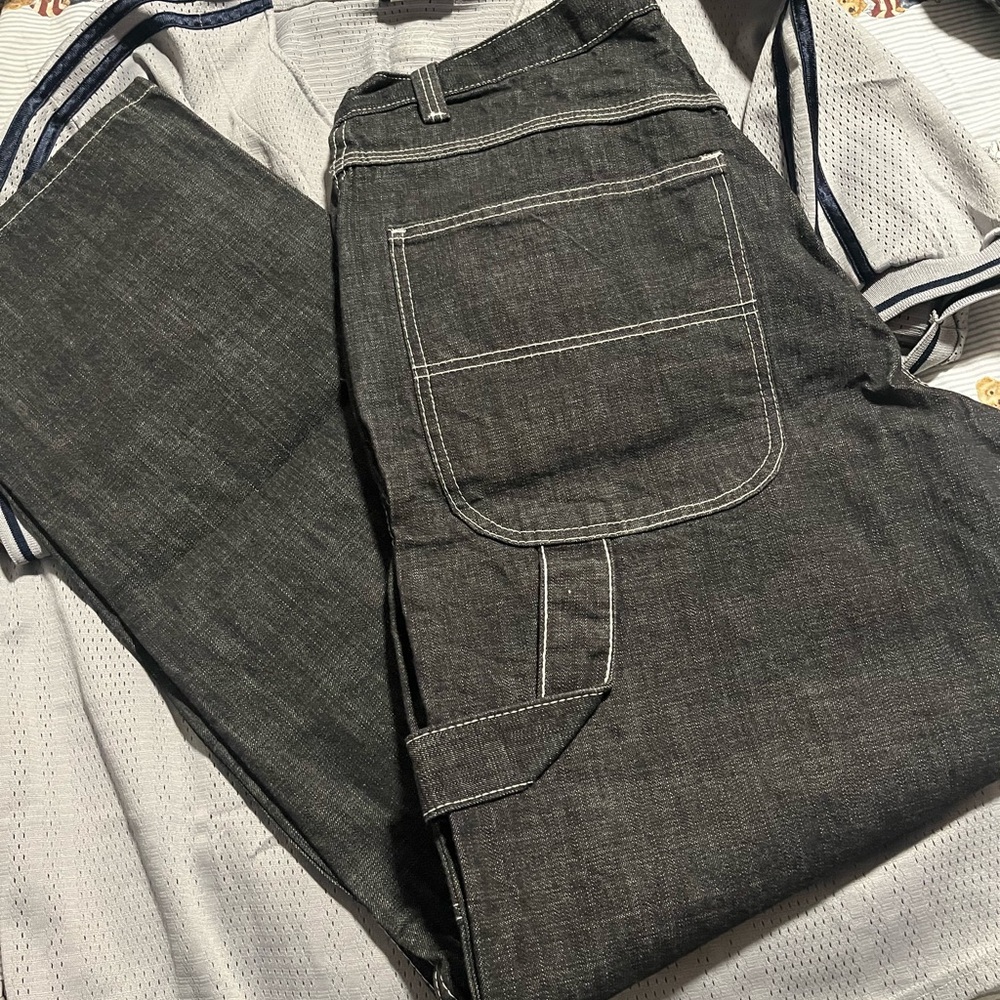 Y2k enyce Black Jeans with Contrast Stitching
